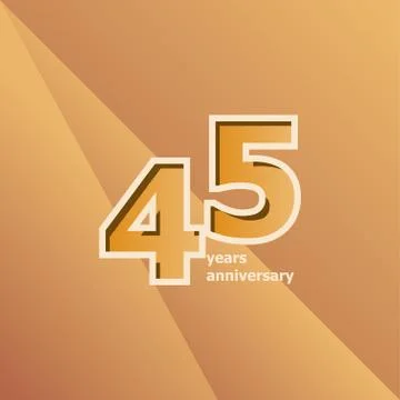 45 Years Anniversary Vector Template Design Illustration Stock Illustration