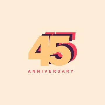 45 Years Anniversary Vector Template Design Illustration Stock Illustration