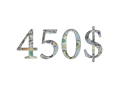 $ 450. Us dollar banknotes. The texture of the money. Isolated on white backg Stock Photos