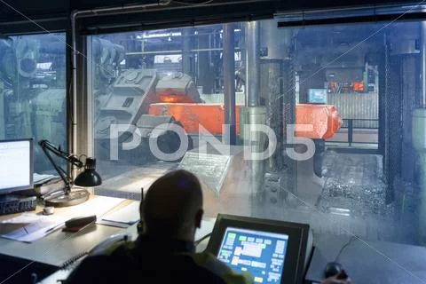 4,500 Tonne Forging Press Control Room In Steelworks