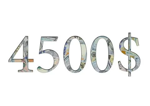 $ 4500. Us dollar banknotes. The texture of the money. Isolated on white back Stock Photos
