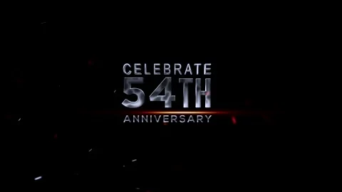 45th Anniversary celebration with silver text on dark background Vídeos de archivo 343669015