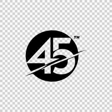 45th Anniversary Logo in Diagonal Circle Design Illustrazione stock