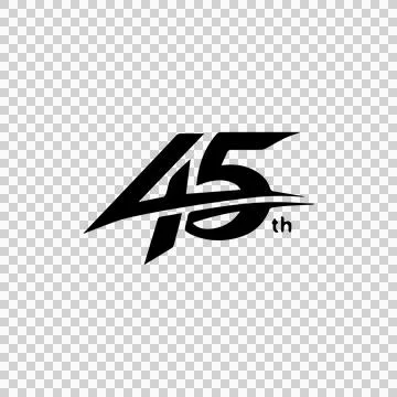 45th Anniversary Logo with Dynamic Abstract Lines Design Stock Illustration