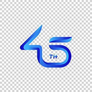45th anniversary logo gradient blue template number vector 스톡 일러스트
