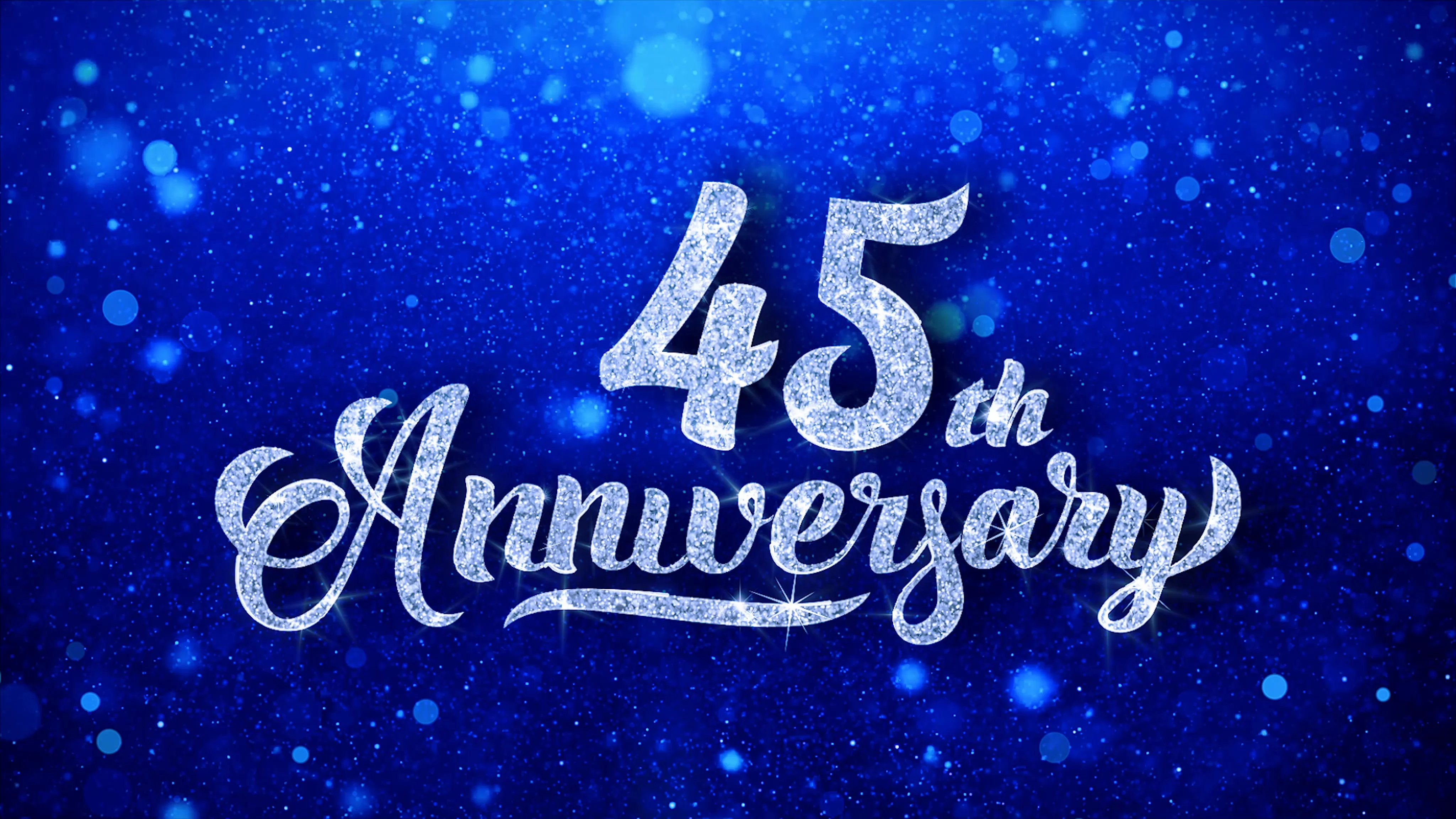 Video 45th Anniversary Wishes Blue Glitter Sparkling Dust