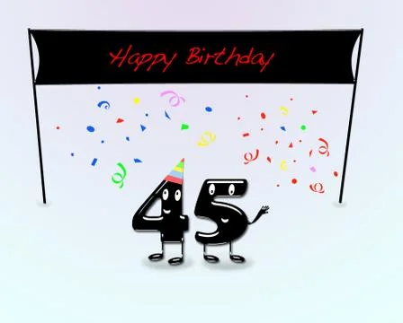 45th birthday party. Stock Illustration