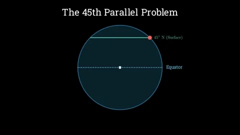 The 45th parallel problem Stock Footage 335190712