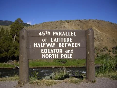 45th Parallel Sign Foto stock