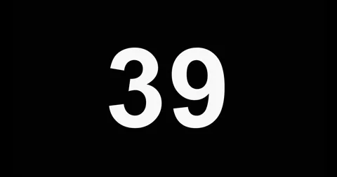 46. 4K Resolution. Countdown of 46 seconds, with black background Stock Footage 235912765