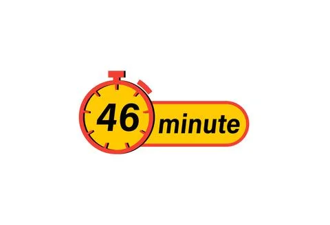 46 minute timer Clock, Timer icon, countdown icon. Time measure. Chronomete.. 스톡 일러스트