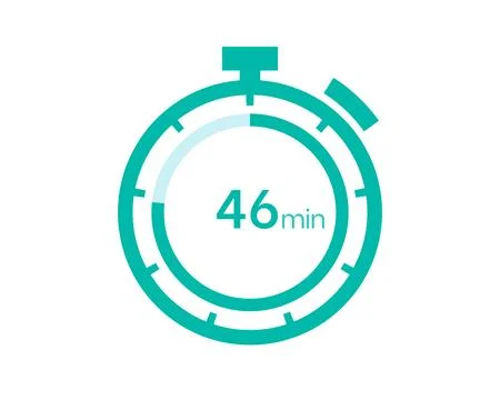 46 minutes timer icon, 46 min digital timer. Clock and watch, timer, countdow Stock Illustration