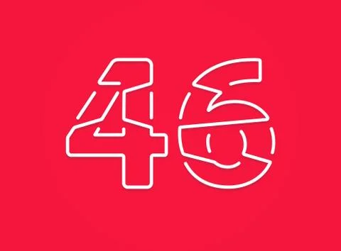 46 number. Modern trendy, creative style design. For logo, brand label, desig Stock Illustration