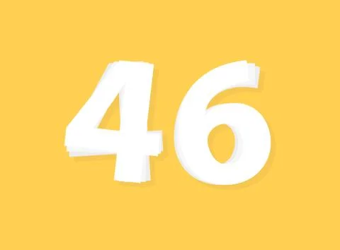 46 Number vector, modern layers design font. Eps10 illustration Stock Illustration