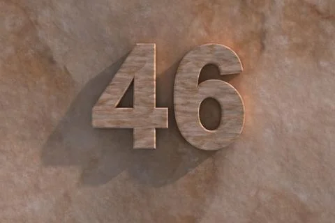 46 in numerals in mottled sandstone Stock Illustration
