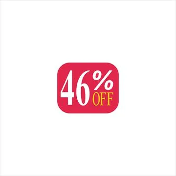 46 offer tag discount vector icon stamp on a white background Stockillustratie