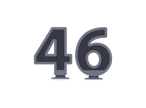46 vector number design. For logo, brand label, design elements, corporate id Illustrazione stock