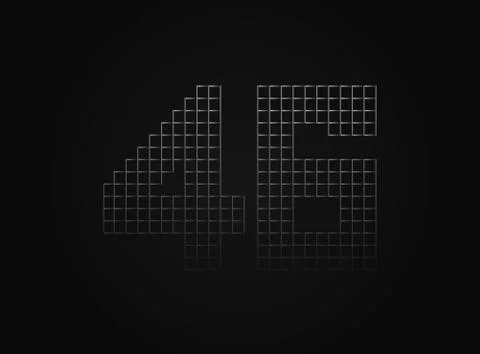 46 vector number made of metal chain link fence. For logo, brand label, desig Stock Illustration