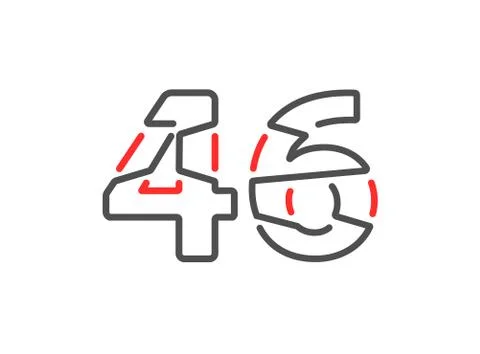 46 vector number. Modern trendy, creative style line design. For logo, brand  Stock Illustration