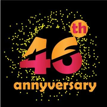 46 Year Anniversary Vector Template Design Illustration - Vector Stock Illustration