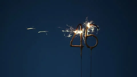 46 Years Celebration Festive Background Sparklers Stock Footage 323012418