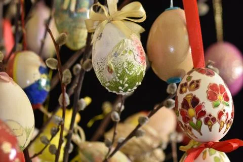 4676-colorful easter eggs Stock Photos