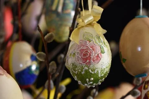 4679-colorful easter eggs Stock Photos