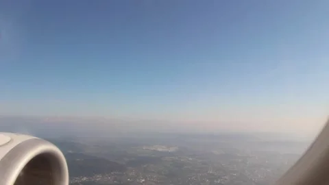 468 View from a passenger window of the plane of A Coruna Spain Stock-Footage 134050231