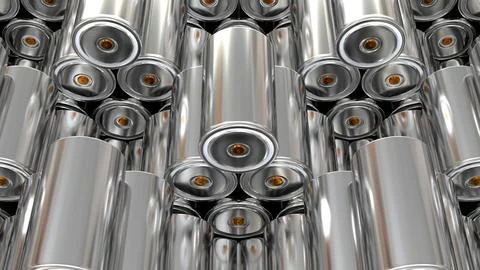 4680 battery array, High-capacity accumulator cell modules, tables cell, ma.. Stock Illustration