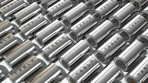 4680 Tesla battery array, High-capacity ... | Stock Video | Pond5