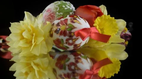 4689-colorful easter eggs Stock Photos