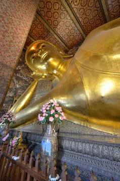 46m long reclining Buddha Stock Photos