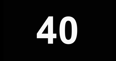 47. 4K Resolution. Countdown of 47 seconds, with black background Stock Footage 235912767