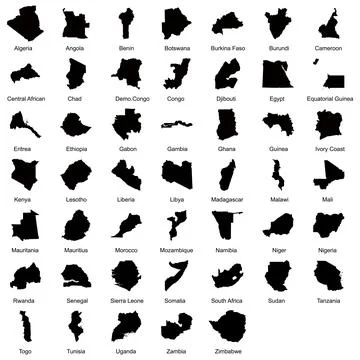 47 African Countries Stock Illustration