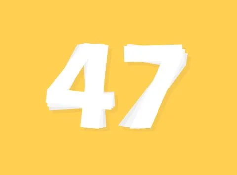 47 Number vector, modern layers design font. Eps10 illustration Stock Illustration