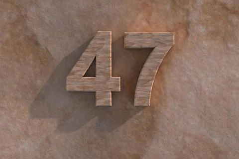 47 in numerals in mottled sandstone Stock Illustration