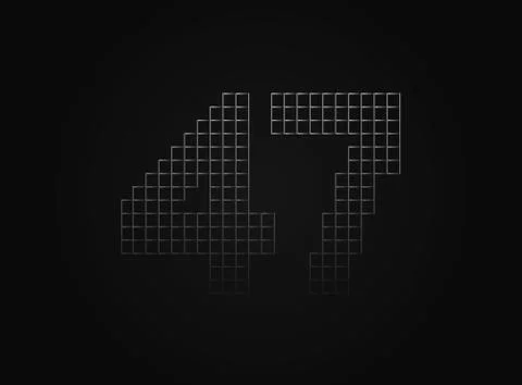 47 vector number made of metal chain link fence. For logo, brand label, desig Stock Illustration