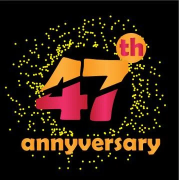 47 Year Anniversary Vector Template Design Illustration - Vector Stock Illustration