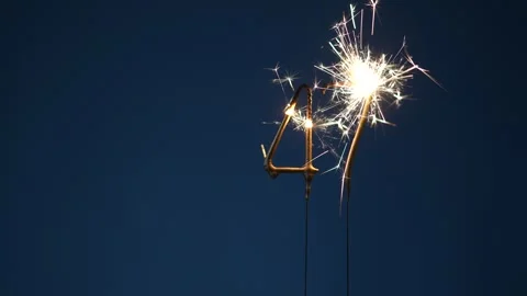 47 Years Celebration Festive Background Sparklers Stock Footage 323012427