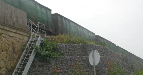 471 freight train on a bridge on the countryside of Spain 스톡 동영상 134050734