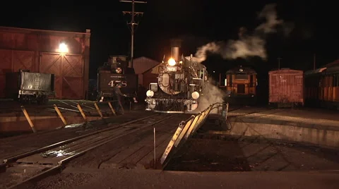 #473 Pulling onto the turntable Stock Footage 44190654