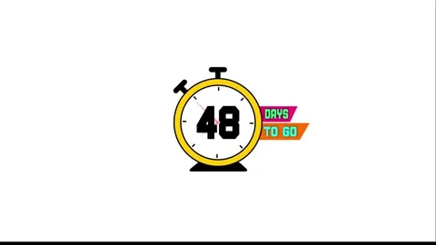 48 Days Remaining Product Launch Countdown Animation Vídeo Stock 322915509
