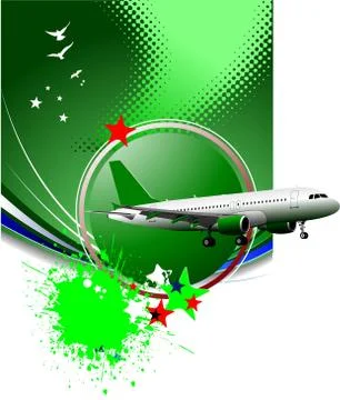 48 dotted background with plane Stock Illustration