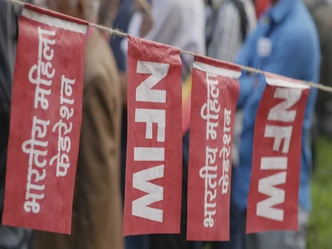 48 fps Slow Motion Shot of People Protesting in New Delhi, India Stock Footage 81618417