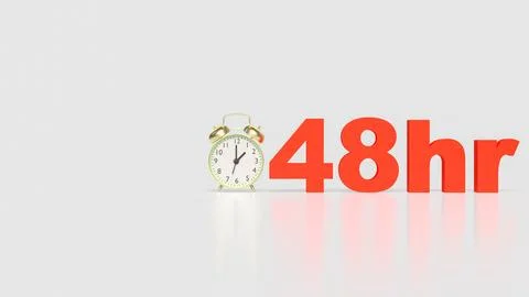 48 Hour Time Management Concept with Deadline and Extended Work Cycle 3d re.. Stock-Illustration