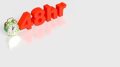 48 Hour Time Management Concept with Deadline and Extended Work Cycle 3d re.. イラスト素材