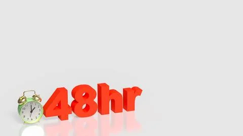48 Hour Time Management Concept with Deadline and Extended Work Cycle 3d re.. イラスト素材
