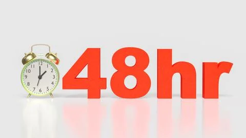 48 Hour Time Management Concept with Deadline and Extended Work Cycle 3d re.. イラスト素材