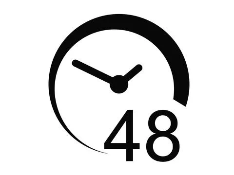 48 hours on white background. flat style. 48 hours sign. simple pictogram f.. Stock Illustration