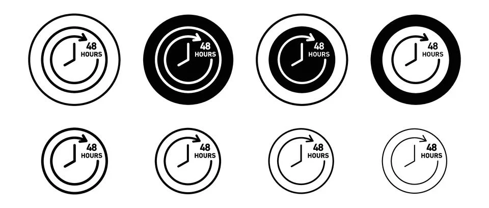 48 Hr icon vector set collection for web Stock Illustration